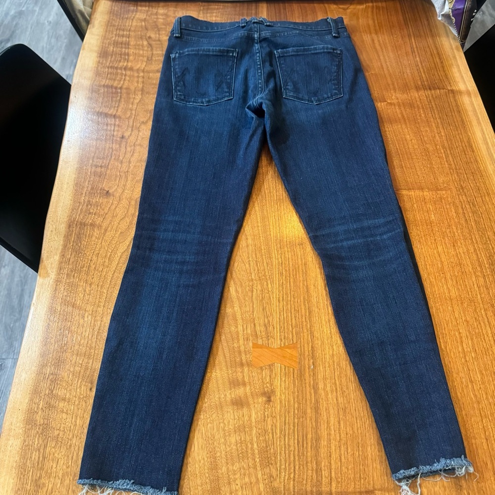 McGuire Raw Edge Hem High Rise Skinny Jeans in Dark Wash. Size Women’s 28 - Picture 9 of 17